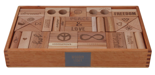 Wooden Story Peace & Love Blocks XL 72p