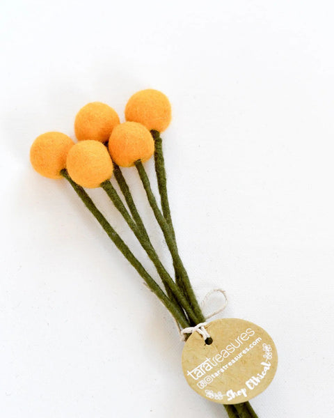 Felt Yellow Billy Buttons
