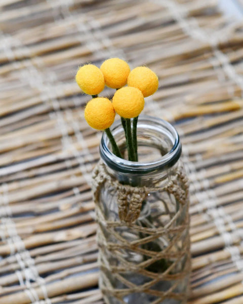 Felt Yellow Billy Buttons
