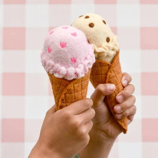 Felt Ice Cream Set with Waffle Cones
