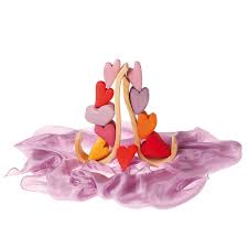 Grimm's Wooden Hearts Shaped Blocks-Red