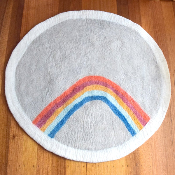 Felt Earthy Rainbow Floor Rug