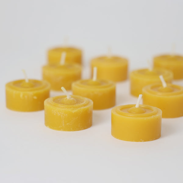 Grimm's Tealight 100% Beeswax Candles Set of 10