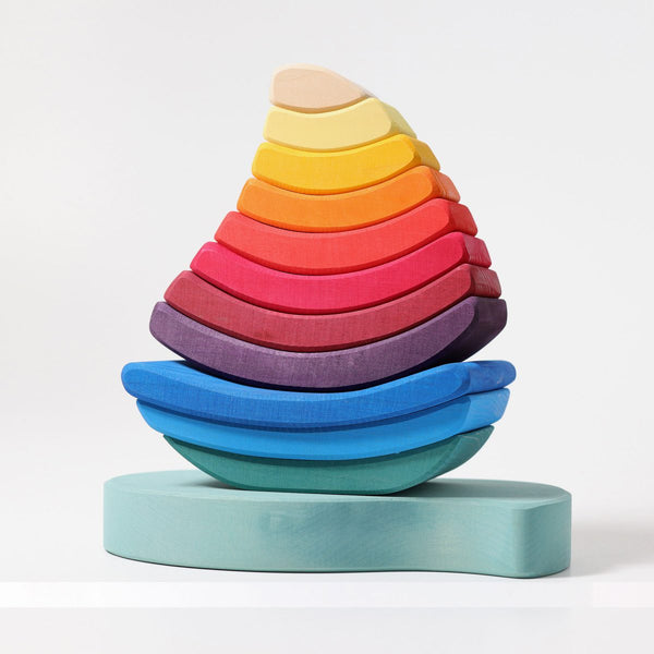 Grimm's Rainbow Stacking Tower Boat
