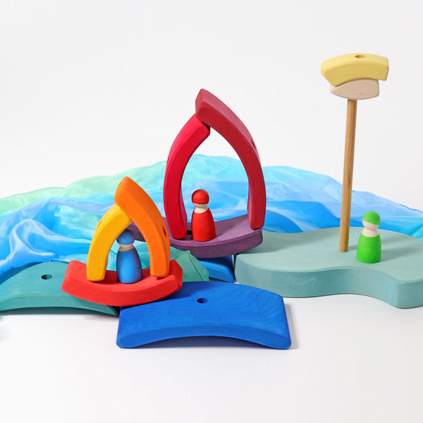 Grimm's Rainbow Stacking Tower Boat