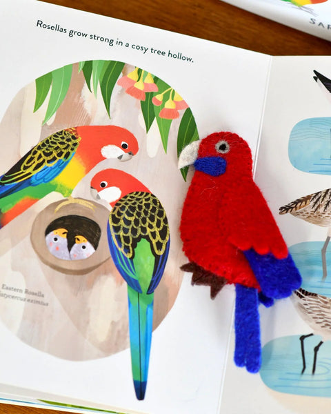Felt Busy Beaks Finger Puppets & Book Set