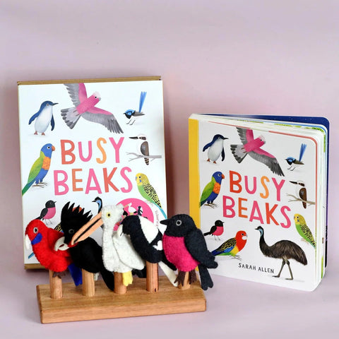 Felt Busy Beaks Finger Puppets & Book Set
