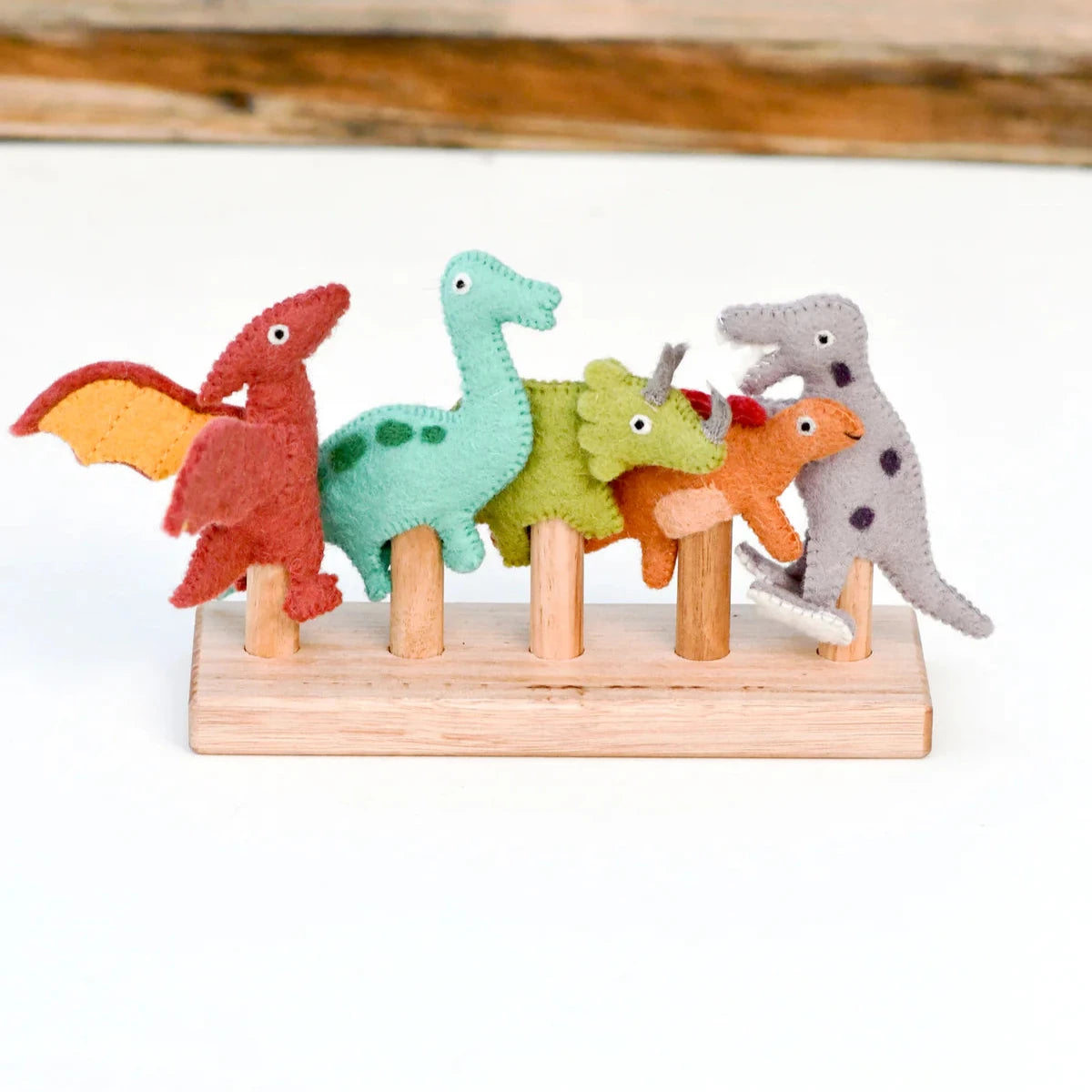 Dinosaur Felt Finger Puppet Set