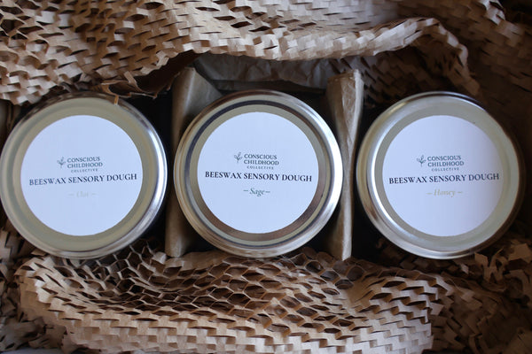 Conscious Childhood Collective Beeswax Playdough- Trio Set