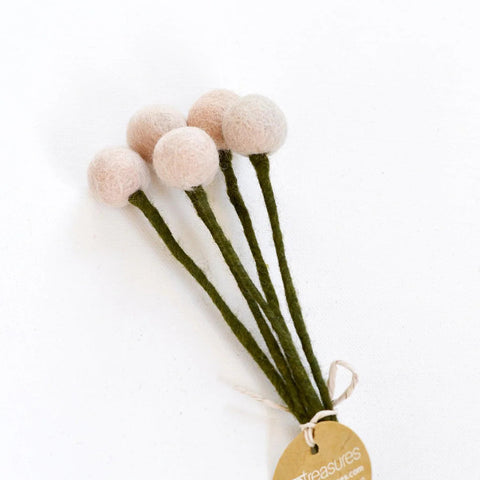 Felt Peach Billy Buttons