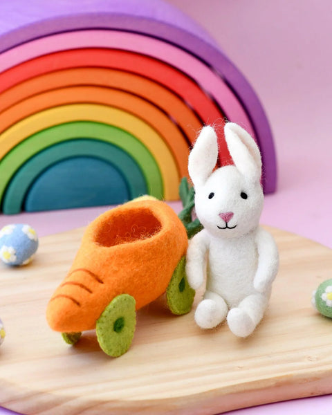 Felt Rabbit with Carrot Car