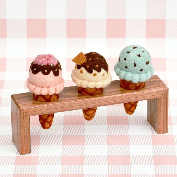 Ice Cream Wooden Holder