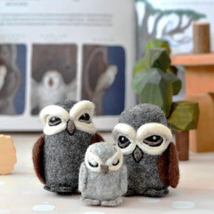 Felt Owl Family Set of 3