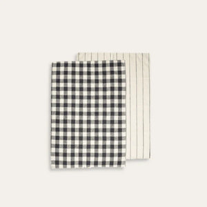 Seed & Sprout Hemp Tea Towels-Graphite x2