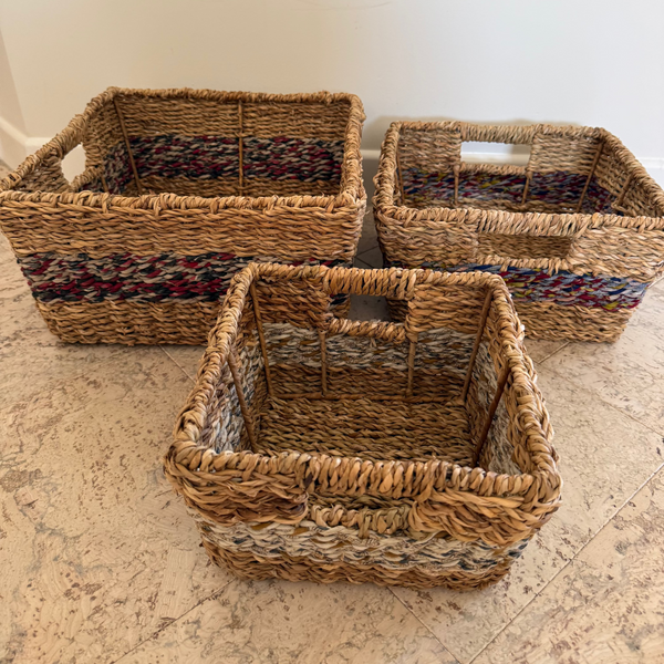 Set of 3 Square Holga Baskets