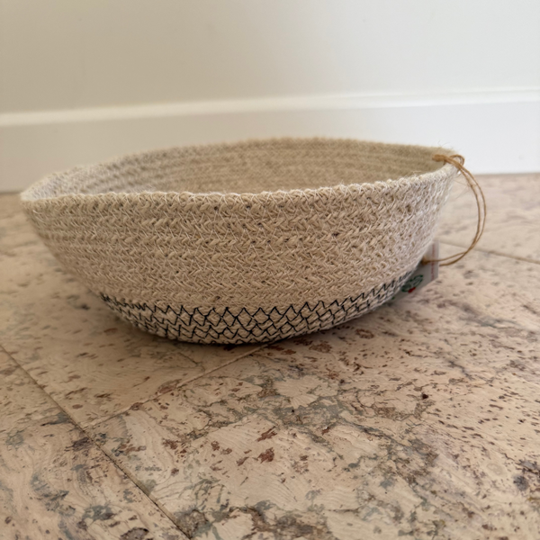 Jute Bowl Black Zig Zag Bottom