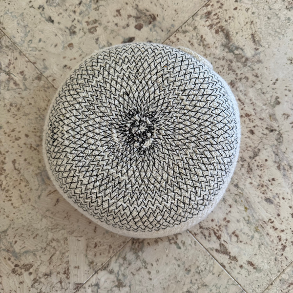 Jute Bowl Black Zig Zag Bottom