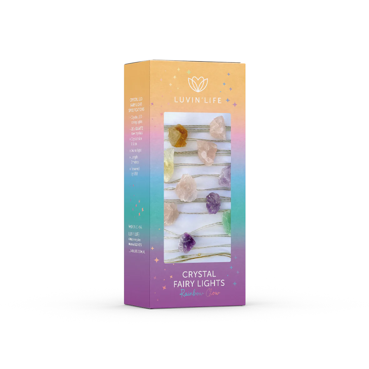 Luvin Life Crystal Fairy Lights-Rainbow