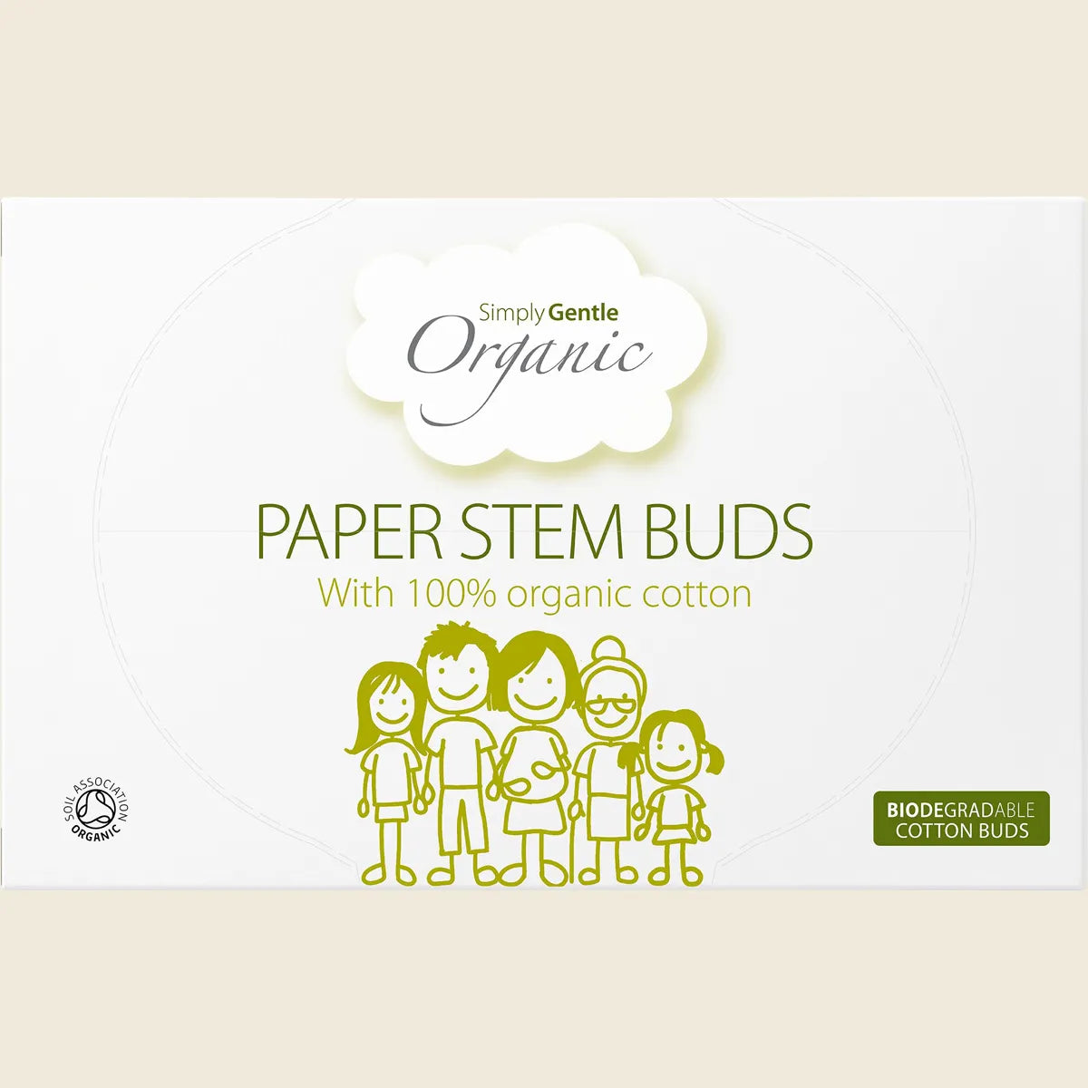 Simply Gentle Organic Paper Stem Buds 100% Organic Cotton Tips
