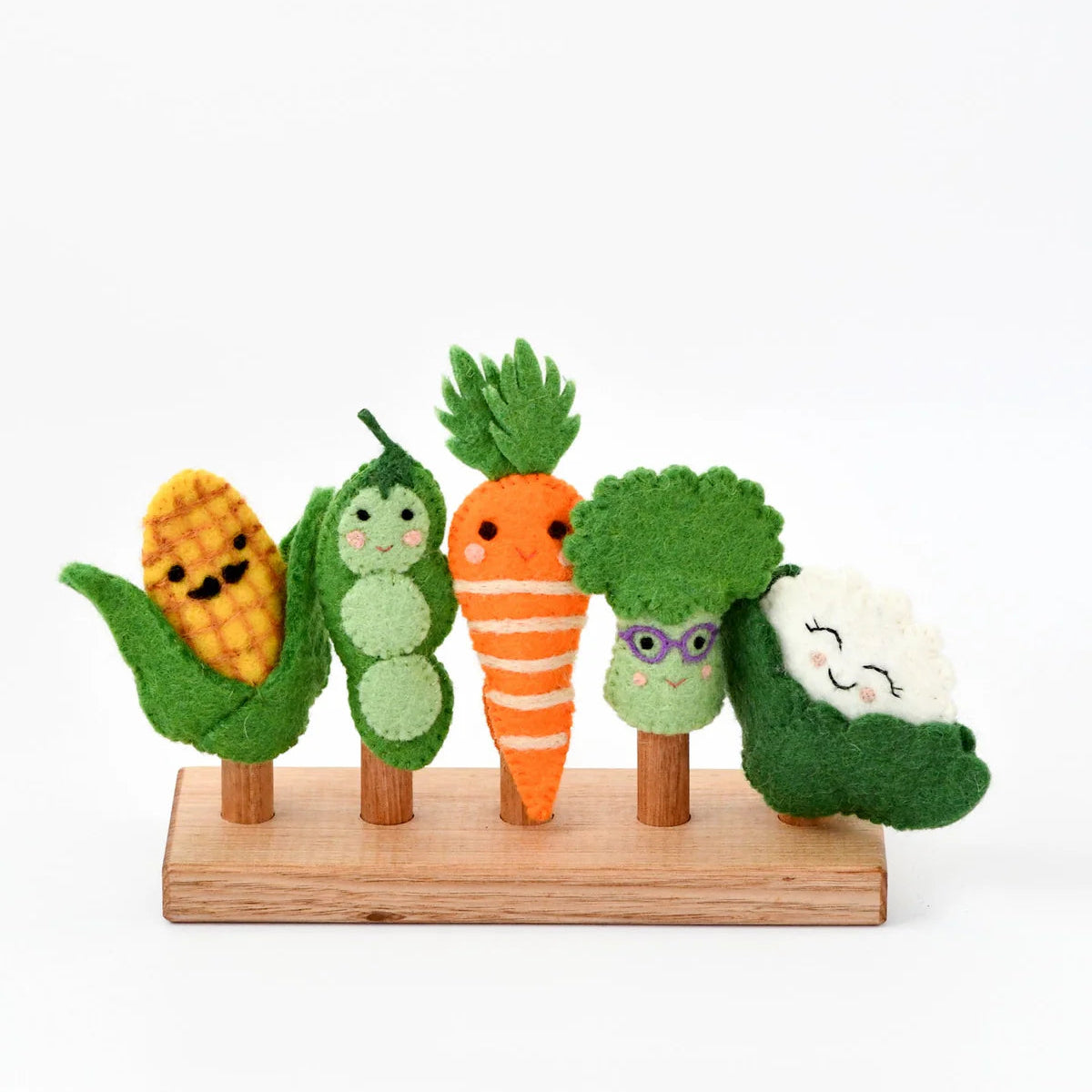 Felt Vegetables Finger Puppet Set