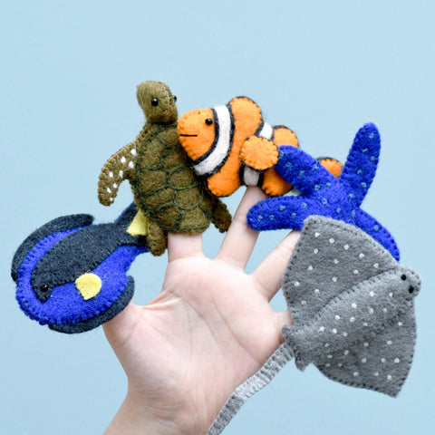 Coral Reef Under The Sea Finger Puppet Set