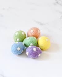 Felt Polka Dot Eggs Pastel Set of 6