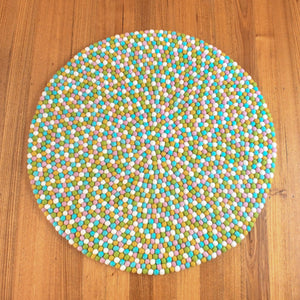 Felt Ball Rug -Jelly Bean Colour 100cm