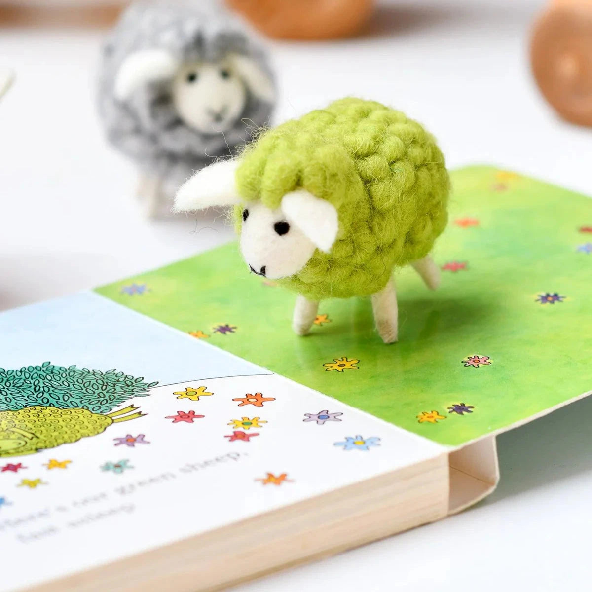 Felt Green Sheep