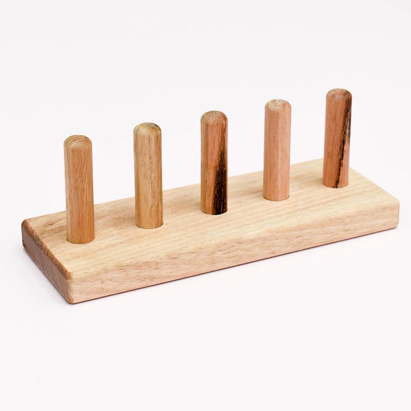 Finger Puppet Wooden Stand 5 Rod