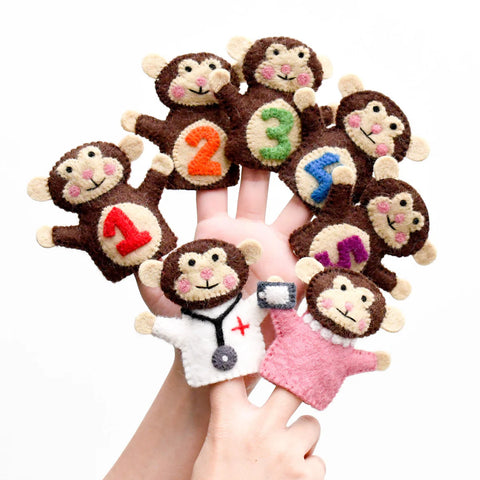 Five Little Monkeys Felt Finger Puppet Set