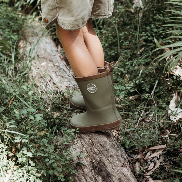 Wander & Wild Natural Rubber Gum Boots-Forest