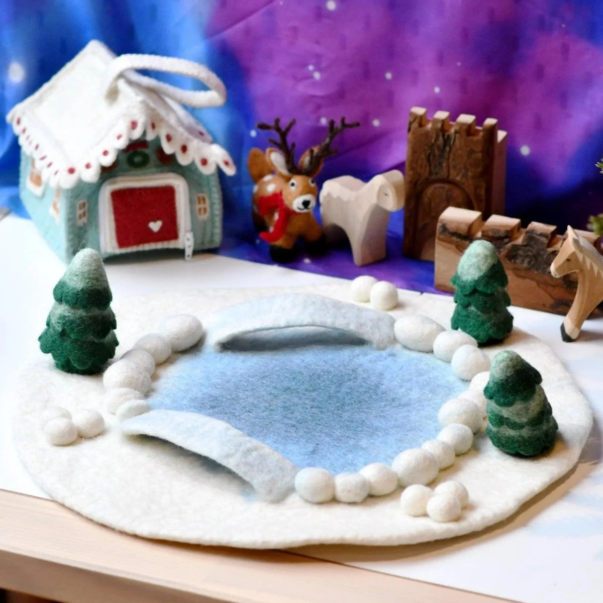 Felt Round Ice Rink Mat – Play to Learn