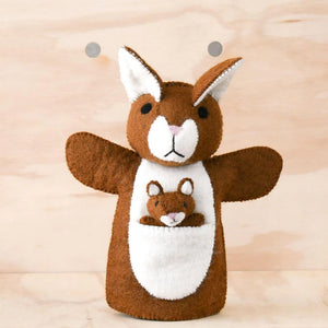 Felt Kangaroo & Joey Hand Puppet
