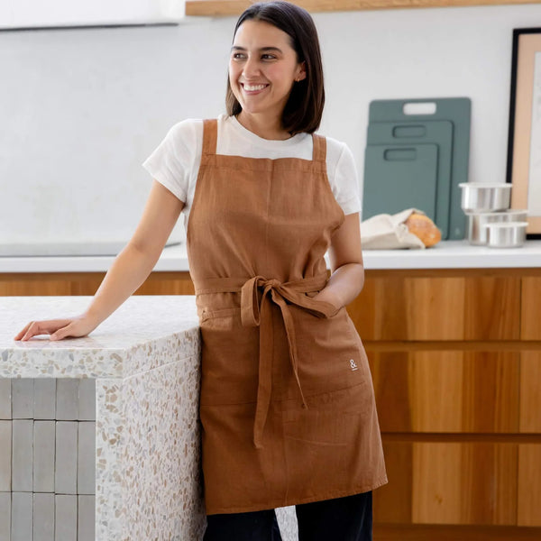 Seed & Sprout Hemp Apron-Cinnamon