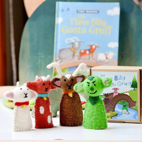 Three Billy Goats Gruff Finger Puppet Set