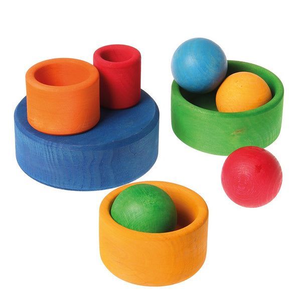 Grimm's Rainbow Stacking Bowls-Blue