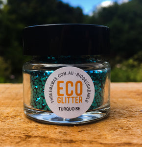 Torquoise Chunky Eco Glitter Jar Large