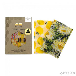 Queen B Beeswax Wraps Large x2- Coloured