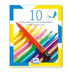Djeco Felt Tip Brush Pens- Pop Colours