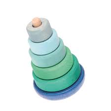 Grimm's Wobbly Stacking Tower Blue