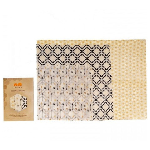 Queen B Beeswax Wraps Assorted Sizes- Neutral Colours