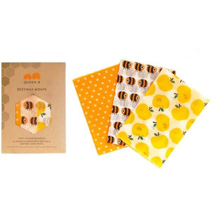 Queen B Beeswax Wraps Large x3- Coloured